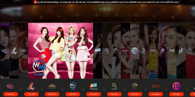 Danh sách nhà cung cấp casino online SA88 uy tín